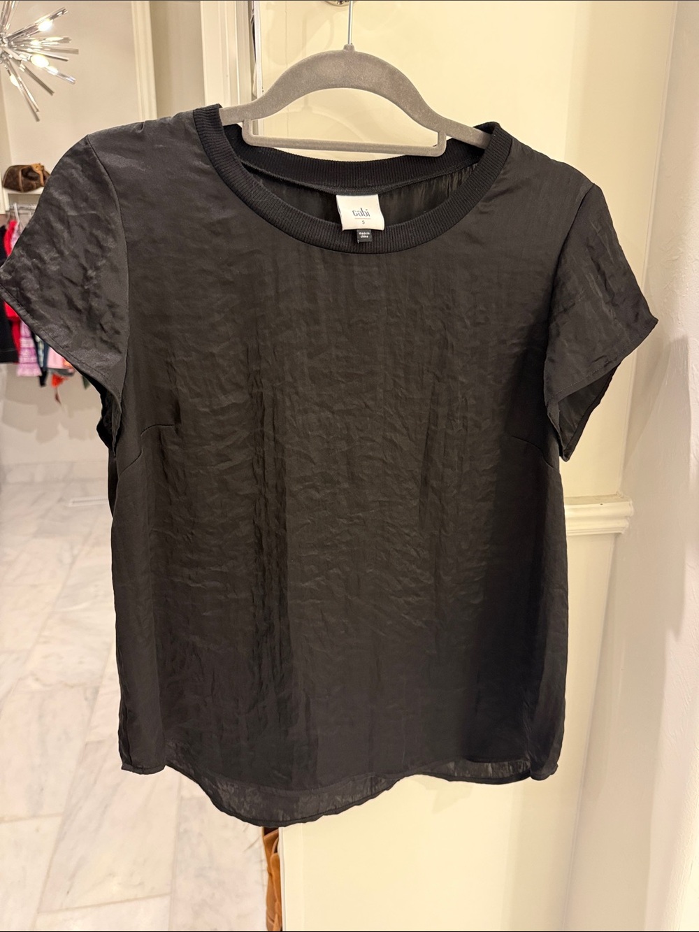 Cabi black silky material tee